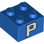 PARTS | Brick 2 x 2 with White Letter P Pattern on Two Sides [3003pb122]