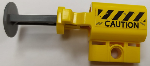 PARTS | Projectile Launcher, Net Shooter with Dark Bluish Gray Firing Pin with Black and Yellow Danger Stripes and 'CAUTION' Pattern (Sticker) - Set 75926 [35456c01pb04]