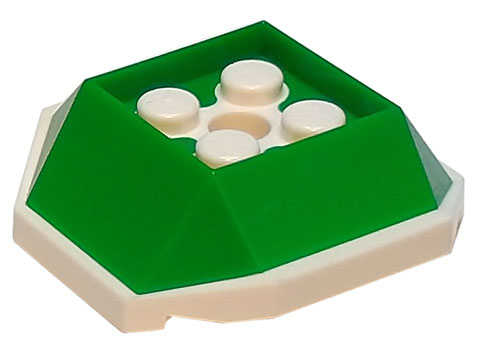 PARTS | Shell with 4 Recessed Studs and Hole with Molded White Bottom Pattern [67013pb01]