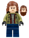 LEGO | MINIFIGURE | JURASSIC WORLD | PRELOVED | Maisie Lockwood - Olive Green Jacket, Reddish Brown Hair [jw088]