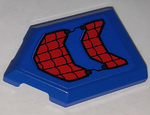 PARTS | Tile, Modified 2 x 3 Pentagonal with Black Webbing on Blue Background Pattern (Sticker) - Set 76151 [22385pb204]